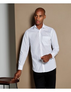 K-KK142-Mens Tailored Fit Poplin Shirt Long Sleeve 2